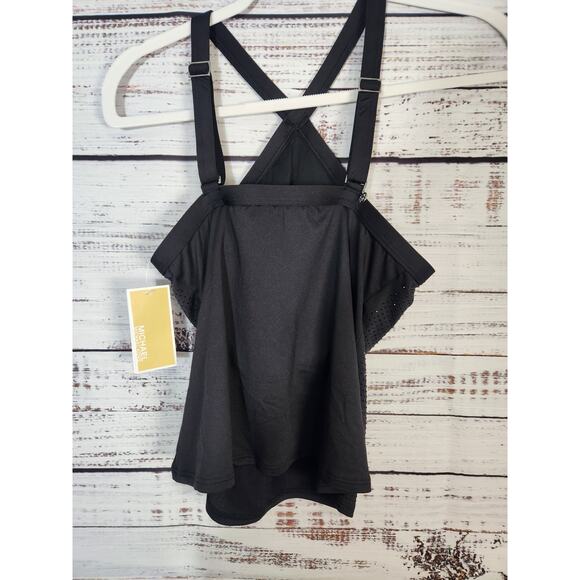 Michael Kors Women's Studded High-neck Tankini Top Black XS - Picture 2 of 4